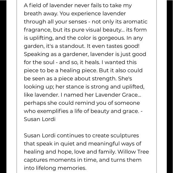 NEW Willow Tree “Lavender Grace” - Picture 3 of 6